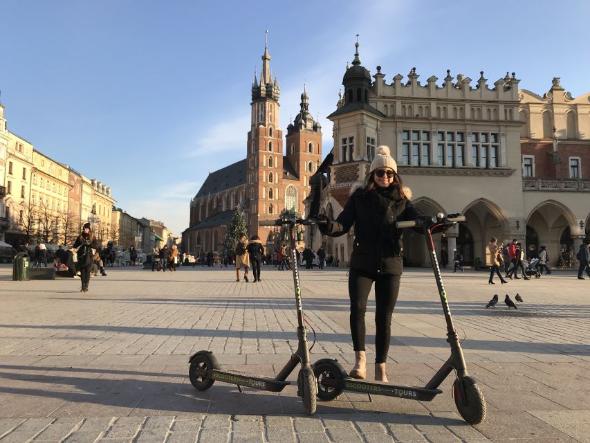 Electric Scooter Tour Krakow - Crossing to the river and Father Bernatek’s Bridge viewpoint