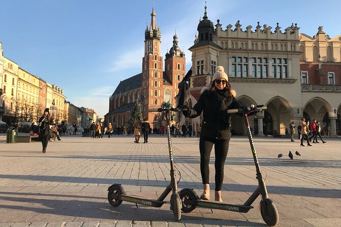 Electric Scooter Tours Kraków - Father Bernatek Footbridge to Ghetto Wall Remains: WWII Sites by Scooter