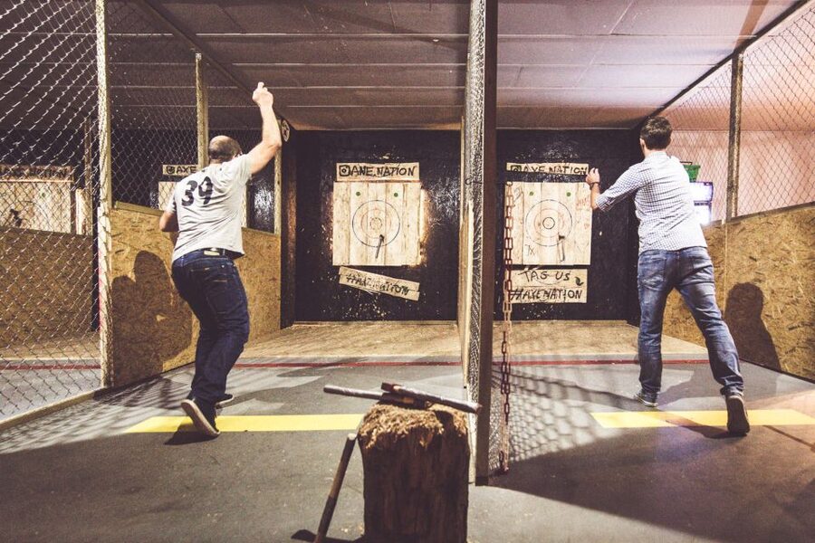 Kraków: Axe-Throwing in Axe Nation, the First Club in Europe - Axe Nation in Krakow’s medieval basement: Grodzka 46, 90 minutes of competition