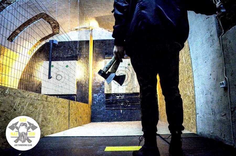 Kraków: Axe-Throwing in Axe Nation, the First Club in Europe - The games: Blackjack and Around the World, plus trick shots if you earn them