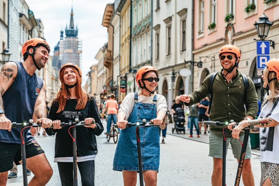 Krakow: Guided E-Scooter City Tour with Food Tastings - Meeting point and scooter setup: arrive ready to move