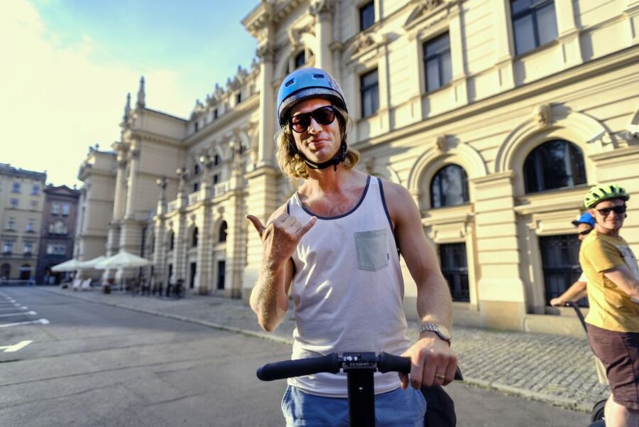 Krakow: Jewish Quarter Segway Tour - Passing the old Jewish meat market area, then switching tones
