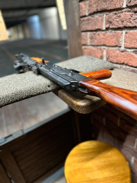 Krakow: Shooting Range Experience with Hotel Pickup - The weapons lineup: pistols, shotgun, AK-47, and optional sniper