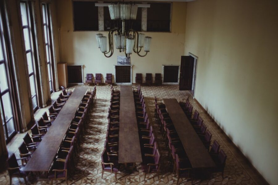 Nowa Huta: Steelworks Administration Buildings/Shelters Tour - The workers building theater hall and staircases you can still use